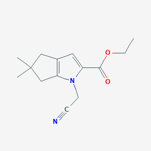molecular formula C14H18N2O2 B8456441 ethyl 1-(cyanomethyl)-5,5-dimethyl-4,6-dihydrocyclopenta[b]pyrrole-2-carboxylate 