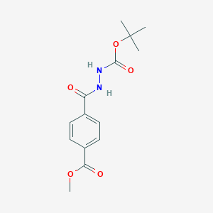 molecular formula C14H18N2O5 B8456474 Tert-butyl 2-(4-(methoxycarbonyl)benzoyl)hydrazine carboxylate 