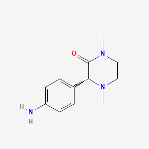 molecular formula C12H17N3O B8456589 (R)-3-(4-aminophenyl)-1,4-dimethylpiperazin-2-one 