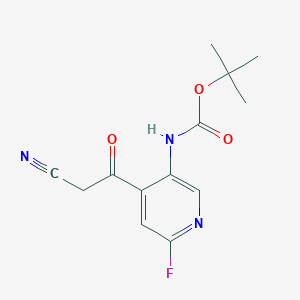 molecular formula C13H14FN3O3 B8456685 Tert-butyl 4-(2-cyanoacetyl)-6-fluoropyridin-3-ylcarbamate CAS No. 305371-16-8