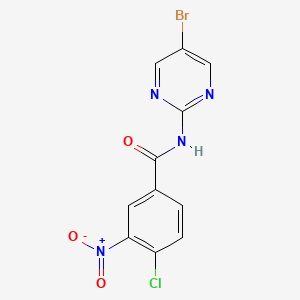 molecular formula C11H6BrClN4O3 B8457127 N-(5-Bromo-pyrimidin-2-yl)-4-chloro-3-nitro-benzamide 