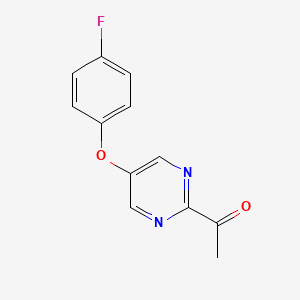 molecular formula C12H9FN2O2 B8457133 1-(5-(4-Fluorophenoxy)pyrimidin-2-yl)ethanone 