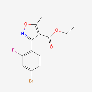 molecular formula C13H11BrFNO3 B8457278 Ethyl 3-(4-bromo-2-fluorophenyl)-5-methylisoxazole-4-carboxylate 
