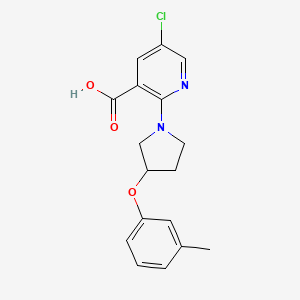 5-Chloro-2-(3-(m-tolyloxy)pyrrolidin-1-yl)nicotinic acid