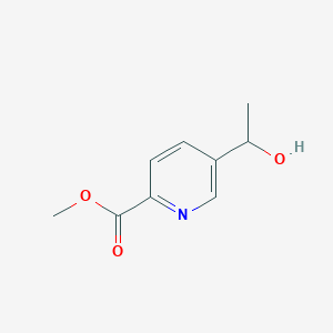 molecular formula C9H11NO3 B8457603 Methyl 5-(1-hydroxyethyl)picolinate 