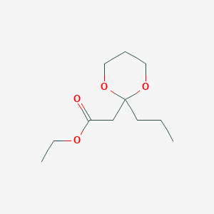 molecular formula C11H20O4 B8457678 Ethyl (2-propyl-1,3-dioxan-2-yl)acetate 