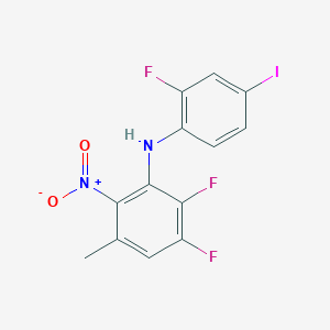 molecular formula C13H8F3IN2O2 B8457792 2,3-Difluoro-N-(2-fluoro-4-iodophenyl)-5-methyl-6-nitroaniline CAS No. 923032-95-5