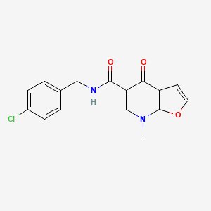molecular formula C16H13ClN2O3 B8457895 N-(4-Chlorobenzyl)-7-methyl-4-oxo-4,7-dihydrofuro[2,3-b]pyridine-5-carboxamide 