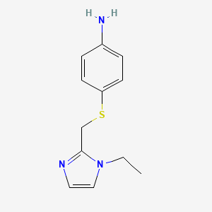 4-[[(1-Ethylimidazol-2-yl)methyl]sulfanyl]aniline
