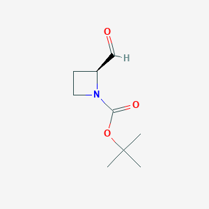 molecular formula C9H15NO3 B8457923 tert-Butyl (S)-2-formylazetidine-1-carboxylate 