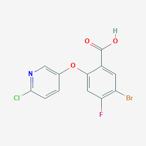 5-Bromo-2-(6-chloropyridin-3-yloxy)-4-fluorobenzoic acid