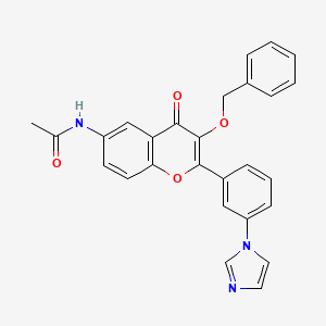 molecular formula C27H21N3O4 B8458259 N-[2-(3-imidazol-1-ylphenyl)-4-oxo-3-phenylmethoxychromen-6-yl]acetamide 