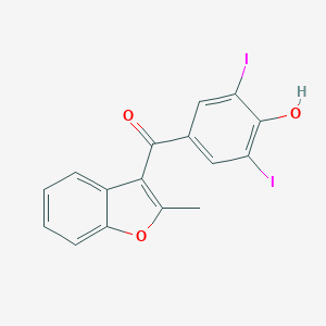 molecular formula C16H10I2O3 B084583 3-(3,5-Diiodo-4-hydroxybenzoyl)-2-methyl-benzofuran CAS No. 10402-56-9