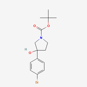 molecular formula C15H20BrNO3 B8458368 Tert-butyl 3-(4-bromophenyl)-3-hydroxypyrrolidine-1-carboxylate 