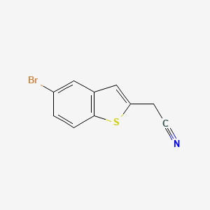 molecular formula C10H6BrNS B8458488 2-(5-bromo-1-benzothiophen-2-yl)acetonitrile 