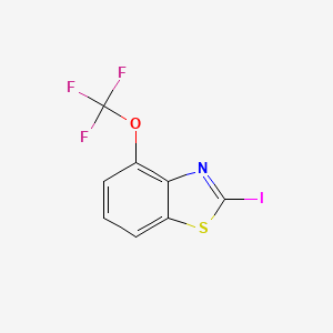 molecular formula C8H3F3INOS B8458498 Benzothiazole, 2-iodo-4-(trifluoromethoxy)- 