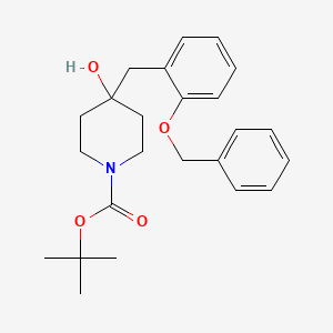 molecular formula C24H31NO4 B8458596 tert-butyl 4-hydroxy-4-[(2-phenylmethoxyphenyl)methyl]piperidine-1-carboxylate 