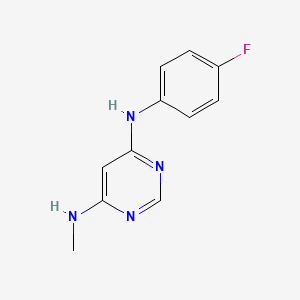 molecular formula C11H11FN4 B8458666 N4-(4-fluorophenyl)-N6-methylpyrimidine-4,6-diamine 