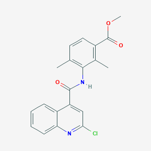 molecular formula C20H17ClN2O3 B8458720 methyl 3-[(2-chloroquinoline-4-carbonyl)amino]-2,4-dimethylbenzoate 