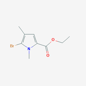 molecular formula C9H12BrNO2 B8458778 ethyl 5-bromo-1,4-dimethyl-1H-pyrrole-2-carboxylate 