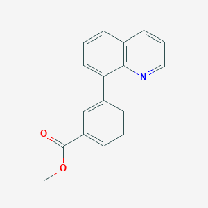 molecular formula C17H13NO2 B8459102 Methyl 3-(8-quinolinyl)benzoate 