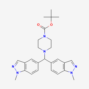 molecular formula C26H32N6O2 B8459470 tert-butyl 4-[bis(1-methylindazol-5-yl)methyl]piperazine-1-carboxylate 