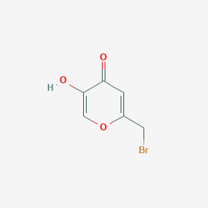 molecular formula C6H5BrO3 B8459502 2-(Bromomethyl)-5-hydroxy-4H-pyran-4-one 