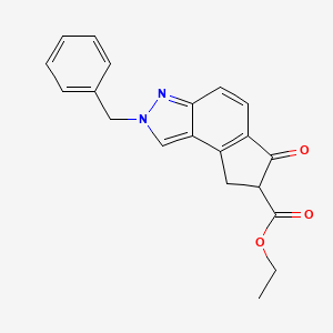 molecular formula C20H18N2O3 B8459526 ethyl 2-benzyl-6-oxo-7,8-dihydrocyclopenta[e]indazole-7-carboxylate 