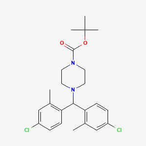 molecular formula C24H30Cl2N2O2 B8459528 tert-butyl 4-[bis(4-chloro-2-methylphenyl)methyl]piperazine-1-carboxylate 