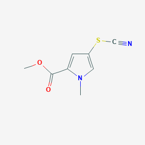 molecular formula C8H8N2O2S B8459698 Methyl 1-methyl-4-(thiocyanato)-1H-pyrrole-2-carboxylate CAS No. 86186-82-5