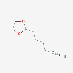 molecular formula C9H14O2 B8459777 1,3-Dioxolane,2-(5-hexynyl)-(9ci) 