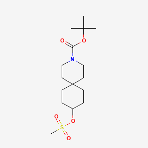 molecular formula C16H29NO5S B8460257 tert-butyl 9-methylsulfonyloxy-3-azaspiro[5.5]undecane-3-carboxylate 