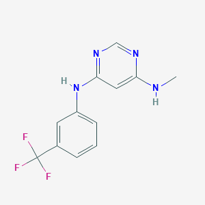 molecular formula C12H11F3N4 B8460328 N-Methyl-N'-(3-trifluoromethyl-phenyl)-pyrimidine-4,6-diamine CAS No. 872510-83-3