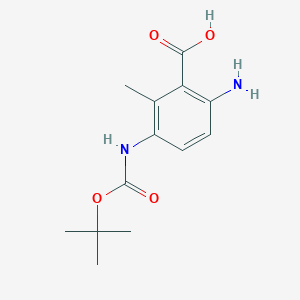 molecular formula C13H18N2O4 B8460534 Benzoic acid,6-amino-3-[[(1,1-dimethylethoxy)carbonyl]amino]-2-methyl- 