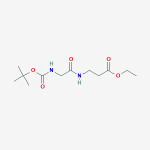 molecular formula C12H22N2O5 B8460667 Ethyl 3-(2-{(tert-butoxycarbonyl)amino}acetylamino)propionate 