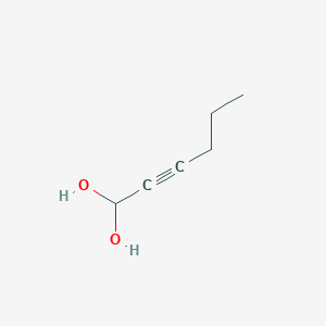 molecular formula C6H10O2 B8460698 Hex-2-yne-1,1-diol CAS No. 11069-51-5
