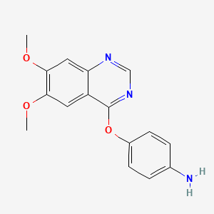molecular formula C16H15N3O3 B8460964 4-[(6,7-dimethoxy-4-quinazolinyl)oxy]Benzenamine CAS No. 286371-71-9