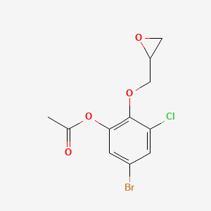 5-Bromo-3-chloro-2-(oxiran-2-ylmethoxy)phenyl acetate