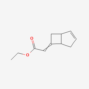 molecular formula C11H14O2 B8461071 (+/-)-Ethyl bicyclo[3.2.0]hept-2-en-6-ylideneacetate 