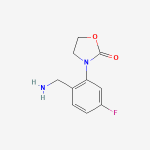 molecular formula C10H11FN2O2 B8461090 3-(2-(Aminomethyl)-5-fluorophenyl)oxazolidin-2-one 