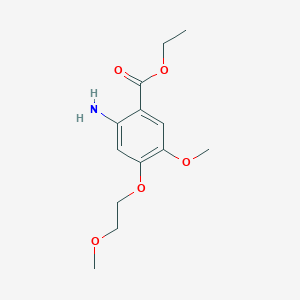 molecular formula C13H19NO5 B8461137 Ethyl 2-amino-5-methoxy-4-(2-methoxyethoxy)benzoate 