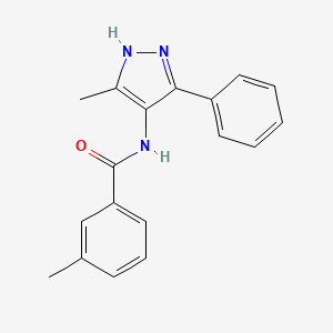 molecular formula C18H17N3O B8461162 3-methyl-N-(5-methyl-3-phenyl-1H-pyrazol-4-yl)benzamide CAS No. 824969-11-1