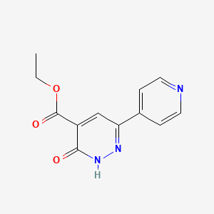 molecular formula C12H11N3O3 B8461305 Ethyl 3-oxo-6-(pyridin-4-yl)-2,3-dihydropyridazine-4-carboxylate 