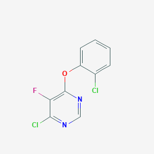 molecular formula C10H5Cl2FN2O B8461555 4-Chloro-6-(2-chlorophenoxy)-5-fluoropyrimidine CAS No. 213265-81-7