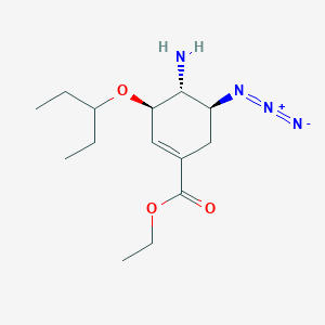 molecular formula C14H24N4O3 B8461708 Ethyl (3R,4R,5S)-4-Amino-5-azido-3-(1-ethylpropoxy)-1-cyclohexene-1-carboxylate 