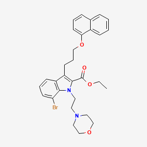 Ethyl 7-bromo-1-(2-morpholinoethyl)-3-(3-(naphthalen-1-yloxy)propyl)-1h-indole-2-carboxylate
