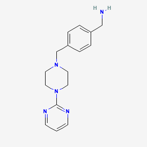 molecular formula C16H21N5 B8461734 2-(4-(4-(Aminomethyl)phenylmethyl)piperazin-1-yl)pyrimidine 