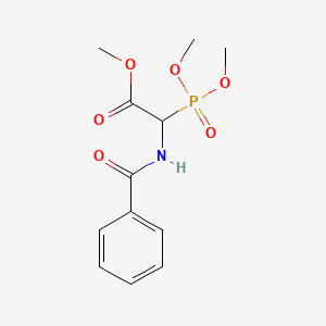 molecular formula C12H16NO6P B8461744 Methyl2-benzamido-2-(dimethoxyphosphoryl)acetate 