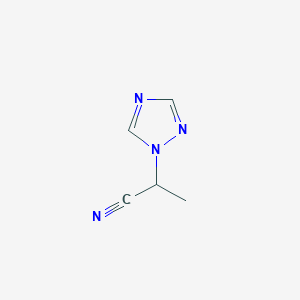 molecular formula C5H6N4 B8461753 1-Cyano-1-(1,2,4-triazol-1-yl)ethane 