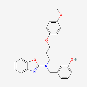 molecular formula C24H24N2O4 B8461817 3-[[2-Benzoxazolyl[3-(4-methoxyphenoxy)propyl]amino]methyl]phenol 
